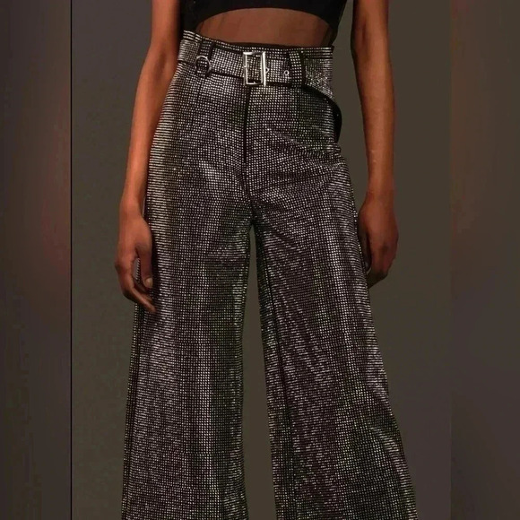 Rhinestone Wide leg Pants.  Brand new in the package.  Size small - Picture 3 of 10
